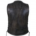 ARD Champs™ Men's Distressed Leather 10 Pockets Motorcycle Biker Vest size S to 6XL